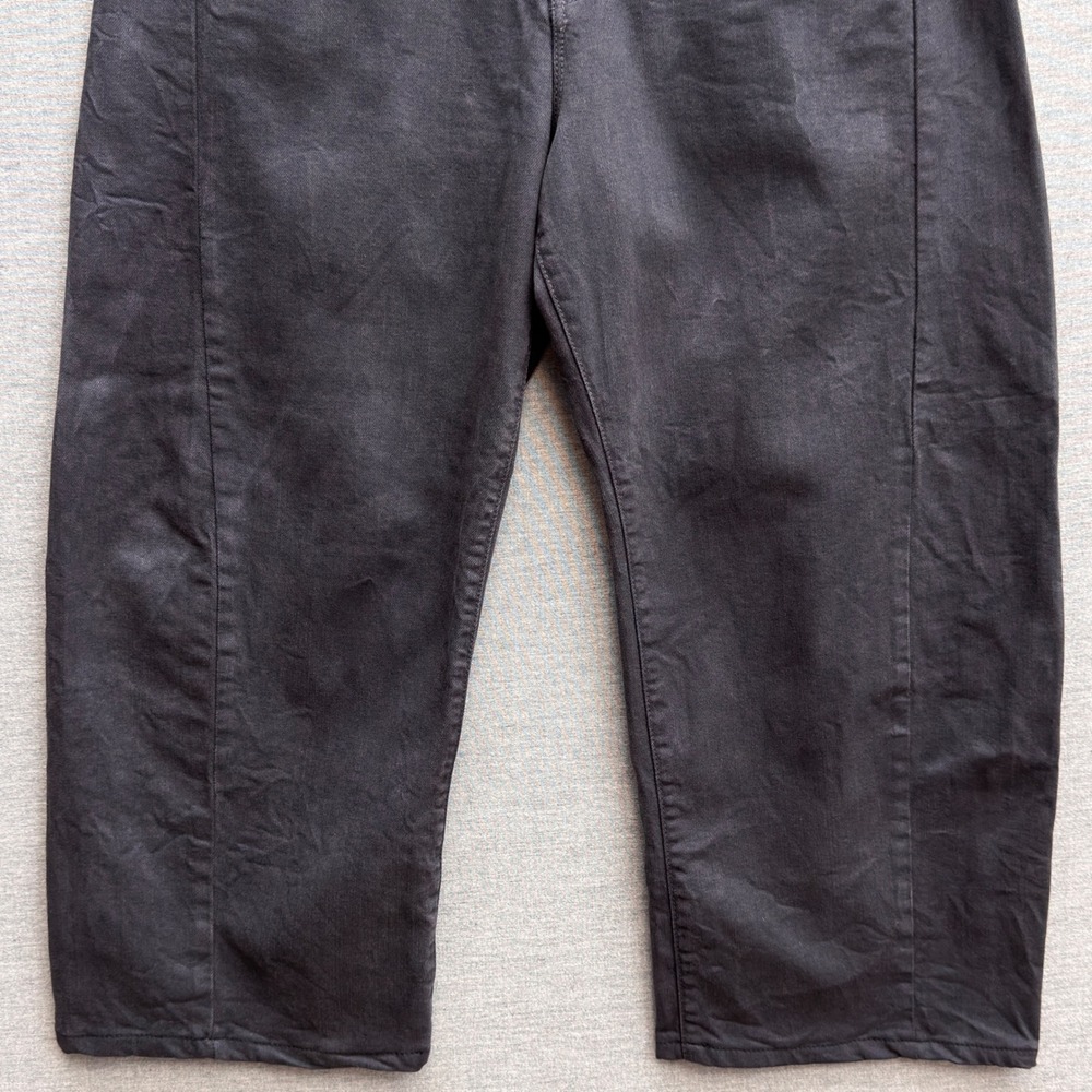 Mother The Half-Pipe Flood Jeans Faded Black High Rise Wide Leg Crop Size 29 - Picture 3 of 16